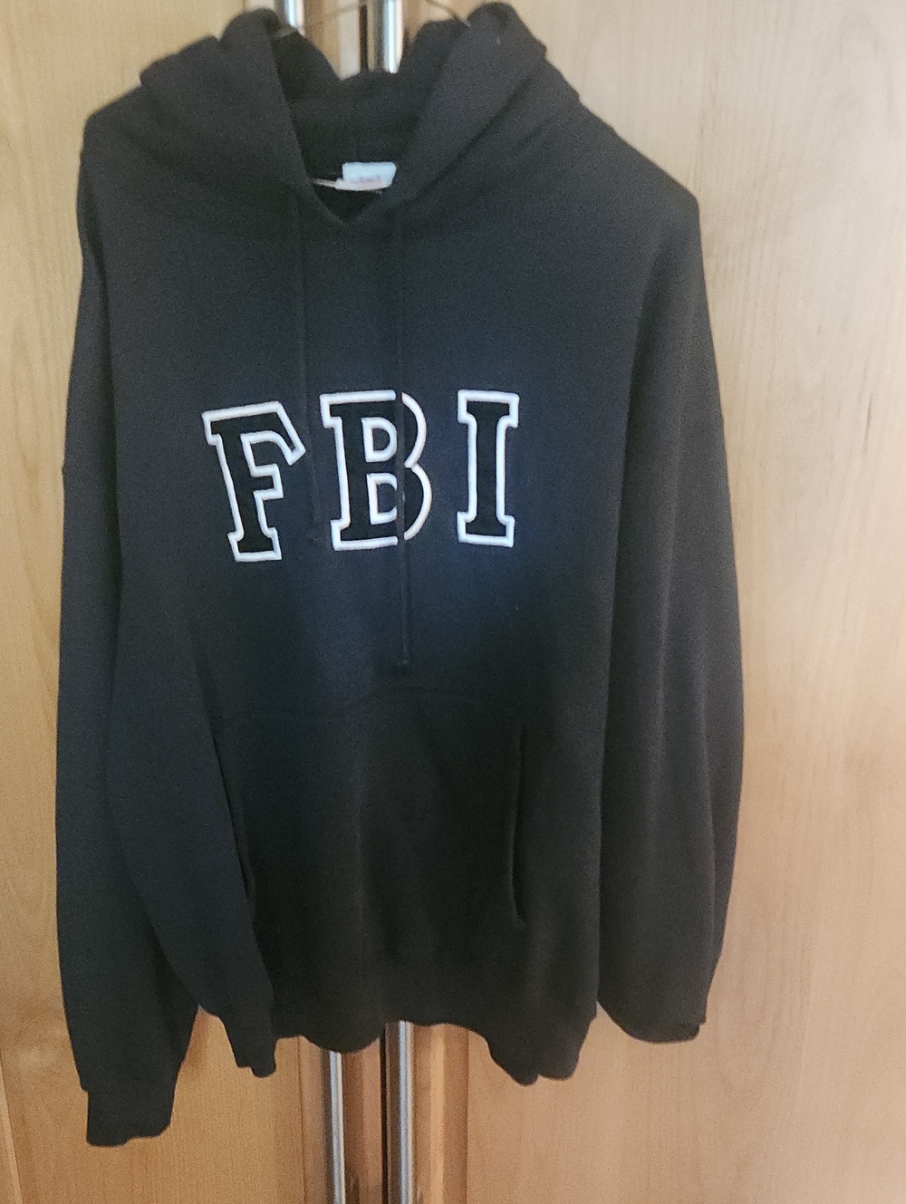 Joe's Jeans Mens Navy Hoodie Sweatshirt with White FBI Appliqué Size XL